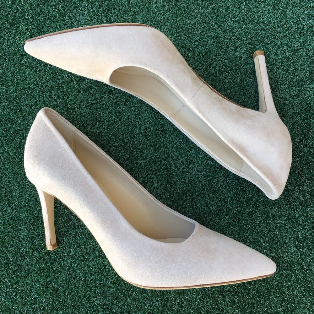 NWT Anine Bing Elly Pump Suede Nude 39 - Picture 1 of 8